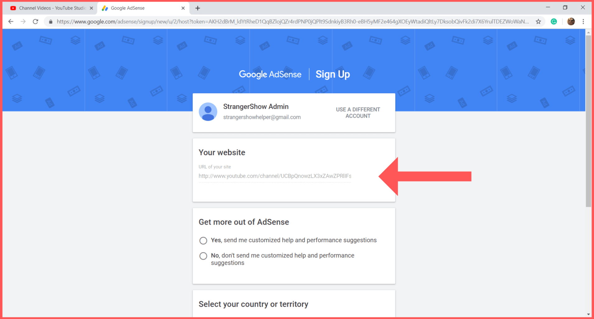 google adsense sign up