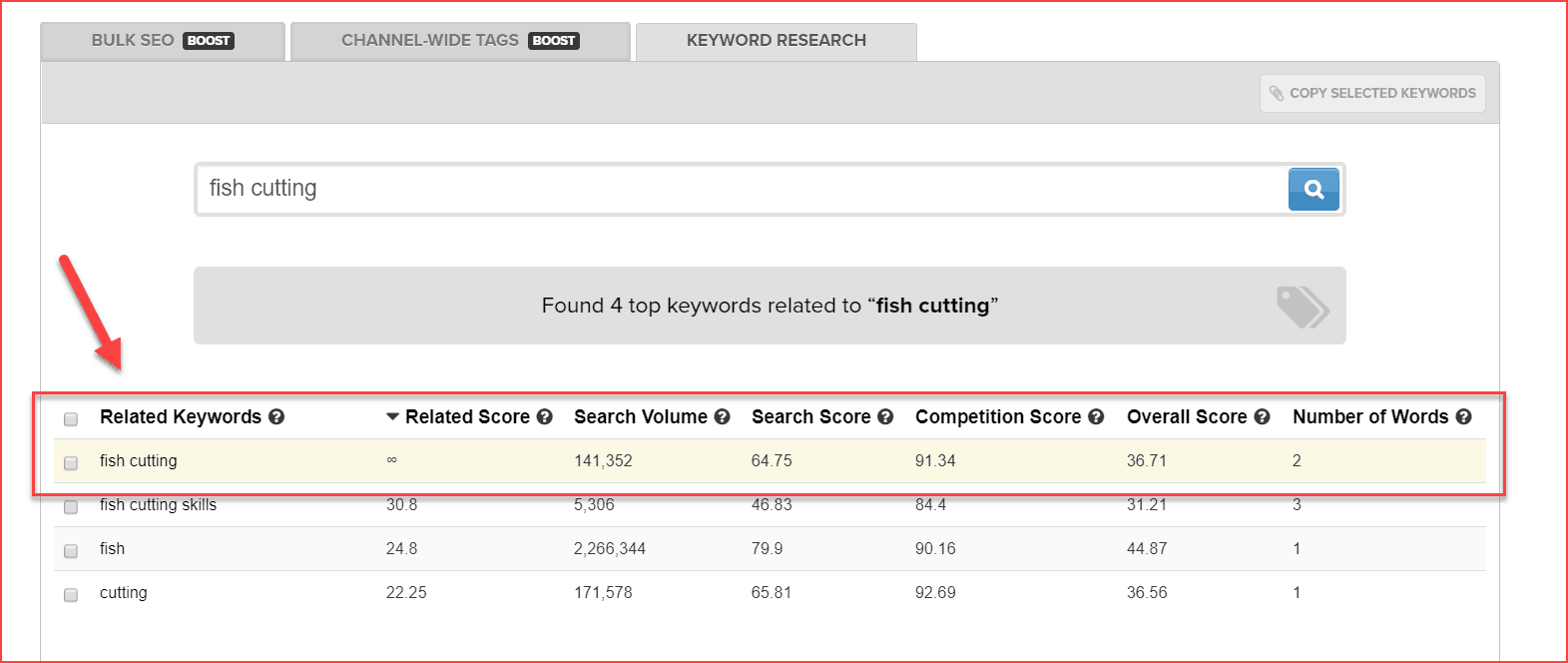 VidIq research tool