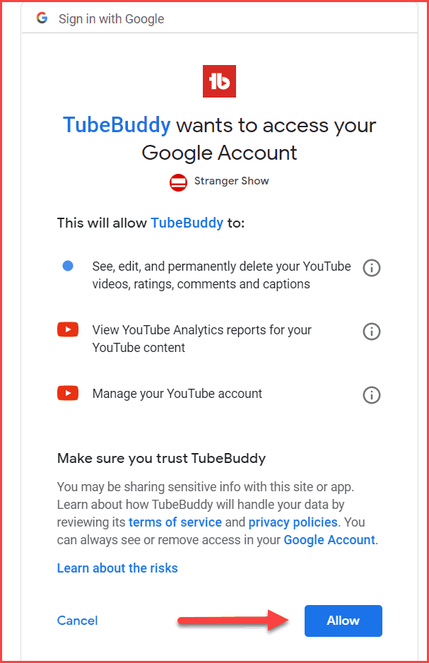 Allow Tube Buddy