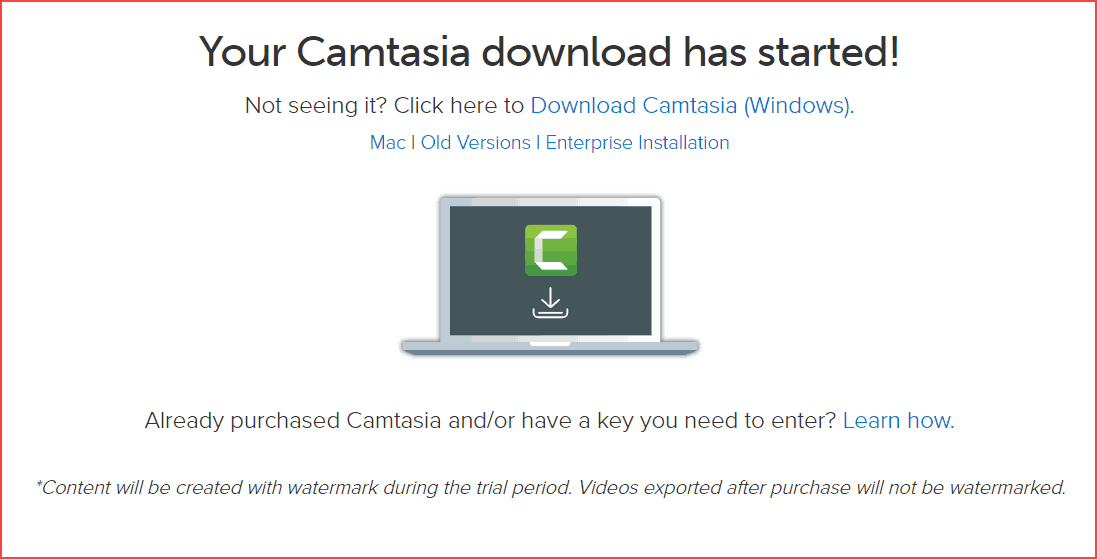 Camtasia download started