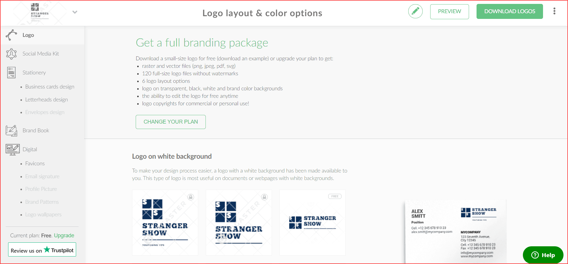 Logo Layout and color options