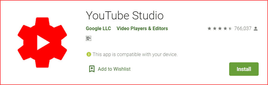 YouTube studio App