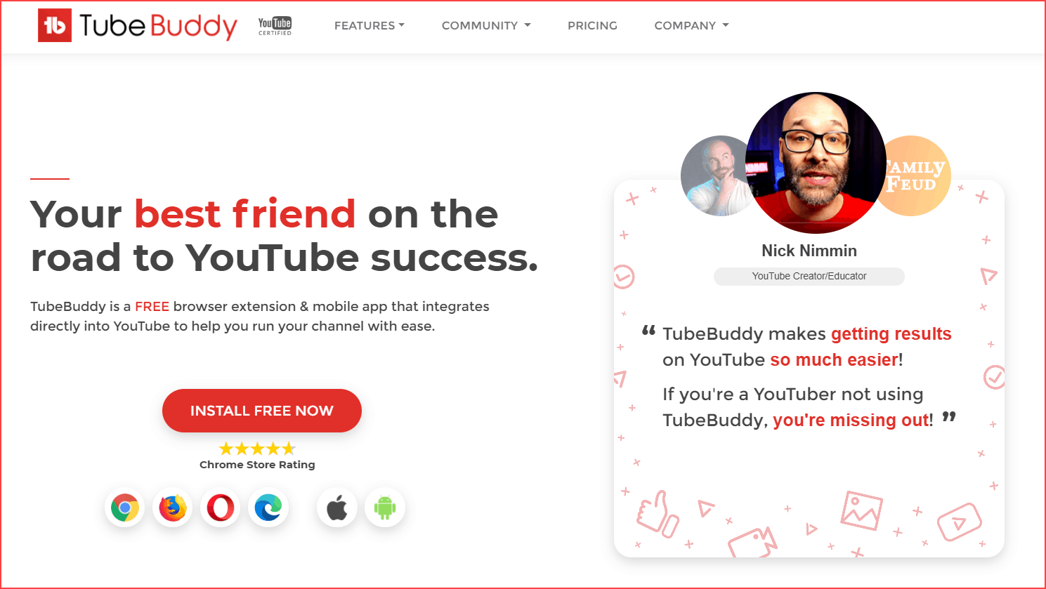 Install TubeBuddy on your browser