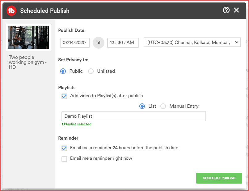 Schedule publish TubeBuddy details