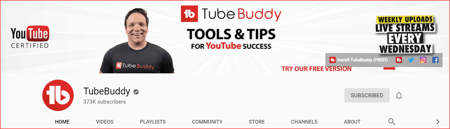 TubeBuddy channel art