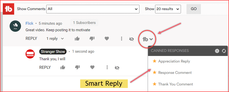 TubeBuddy Smart Comment Reply