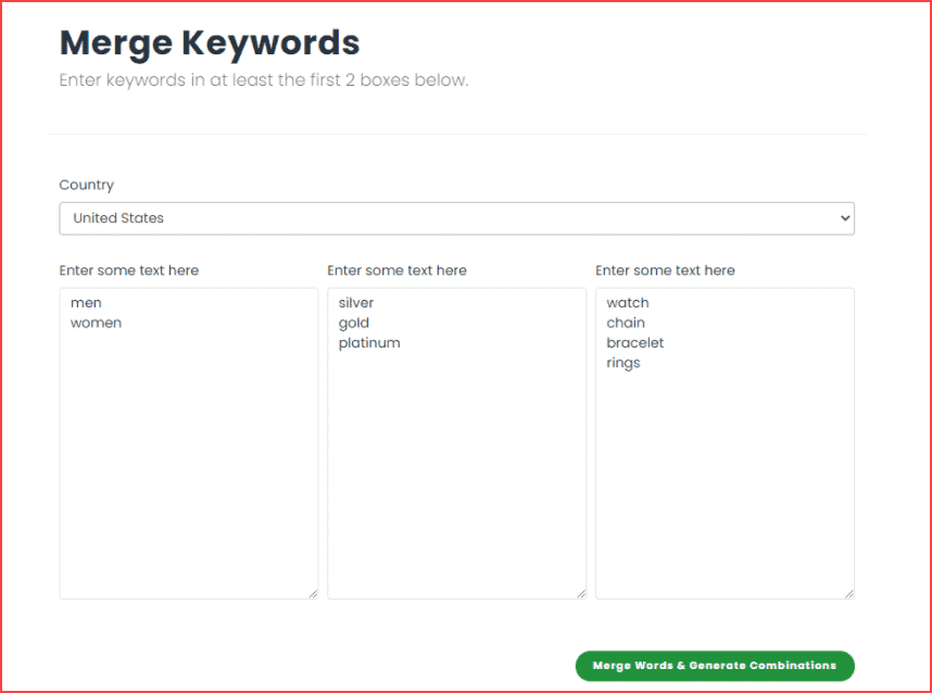 Keyword Keg's Merge Keyword Feature