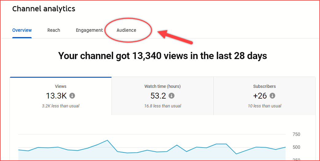 Audience tab on YouTube analytics