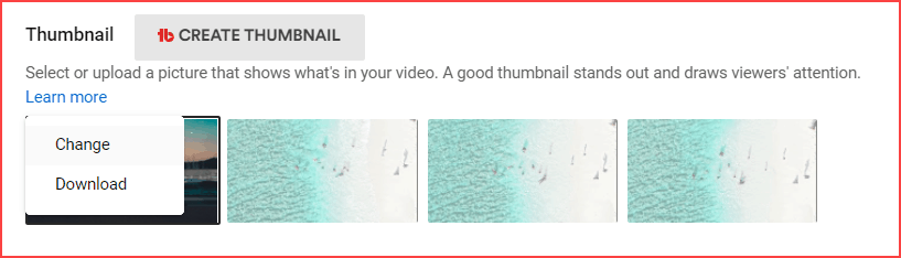 Change custom thumbnail on YouTube