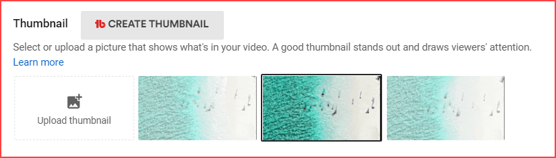 Select and Upload thumbnail to change thumbnail on YouTube video