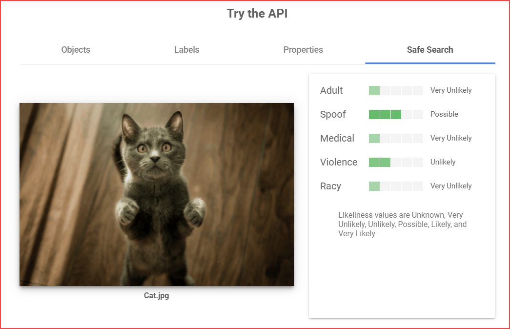 Vision AI cat image detection for YouTube thumbnail