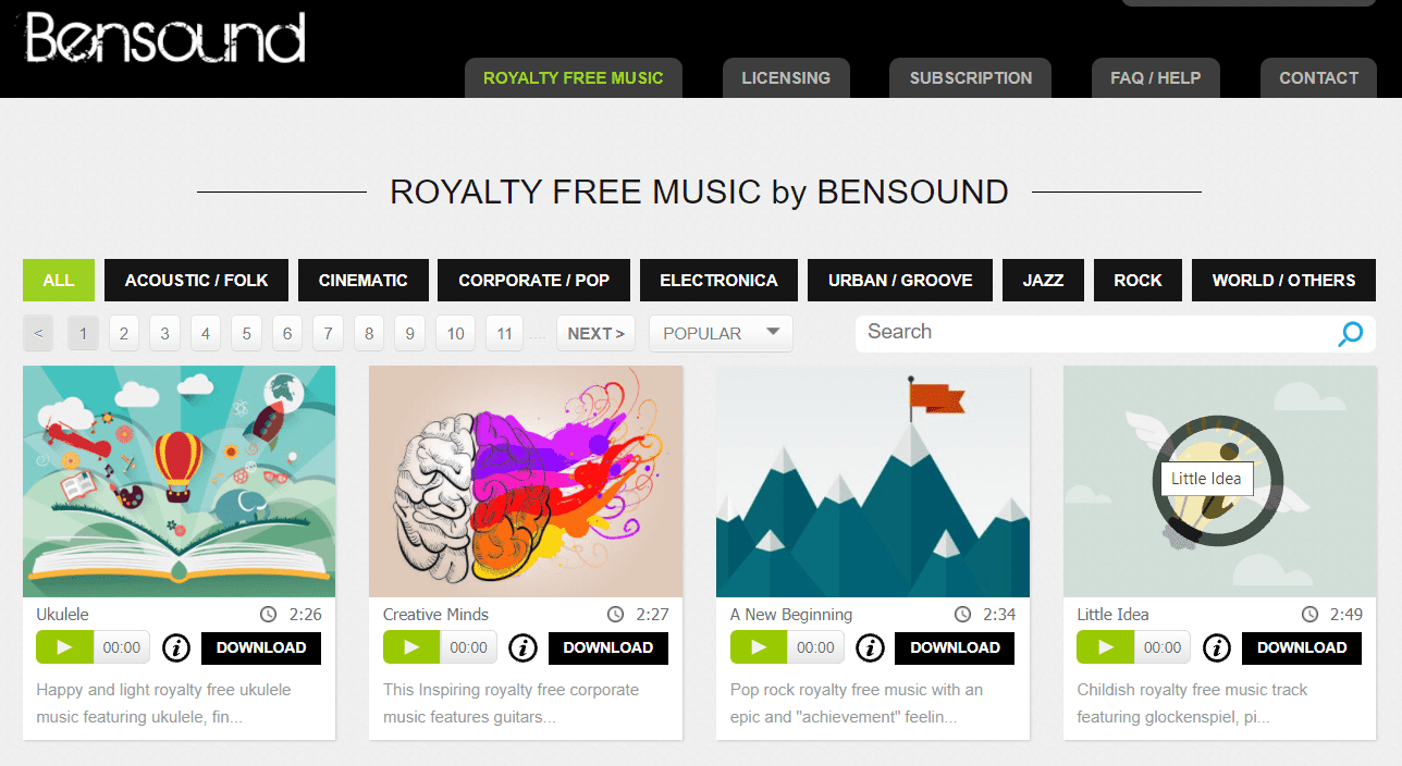 BenSound Royalty Freemusic Platform