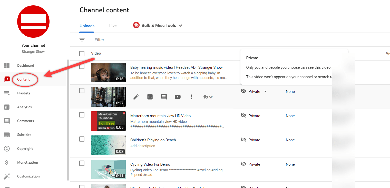 Content Video Page on YouTube