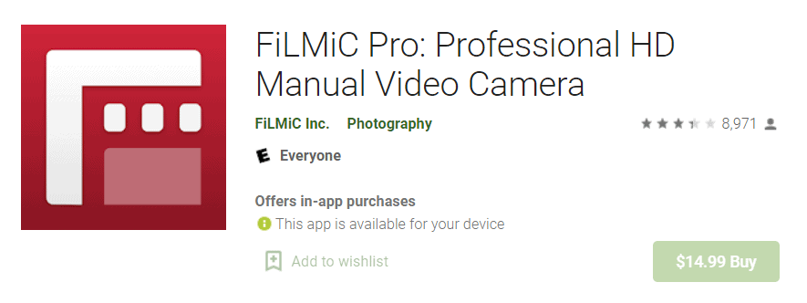 FiLMiC Pro Manual Video Camera