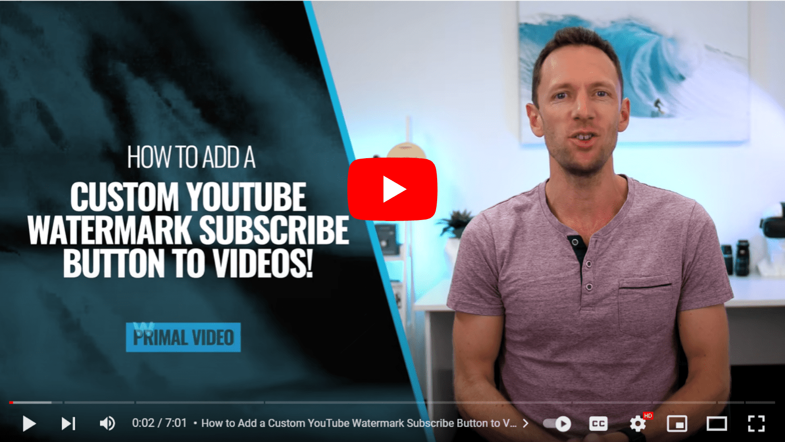 How to add watermark subscribe button video representation