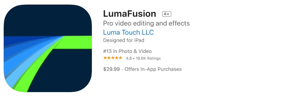 Lumafusion mobile video editing app