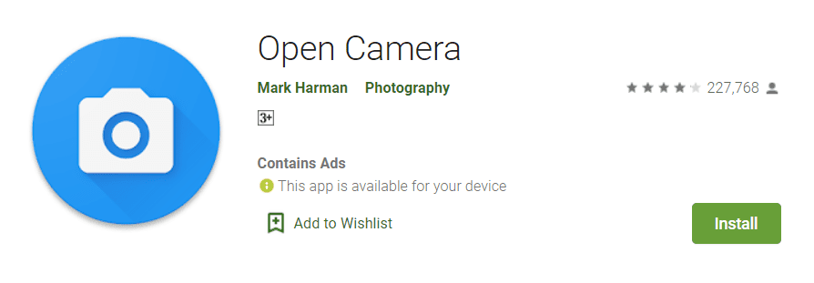 Open Camera to record videos from mobile app