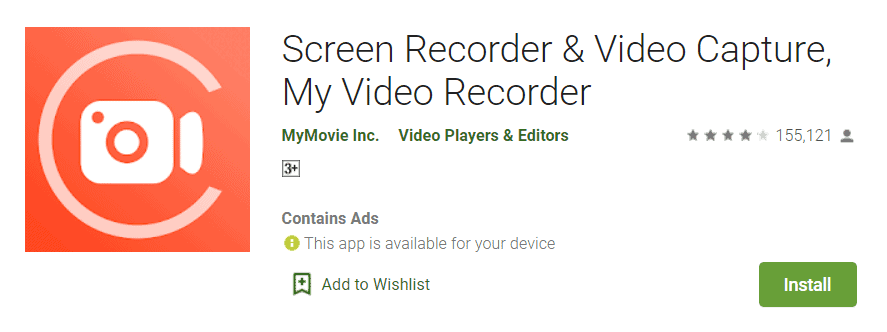 Screen recorder mobile app