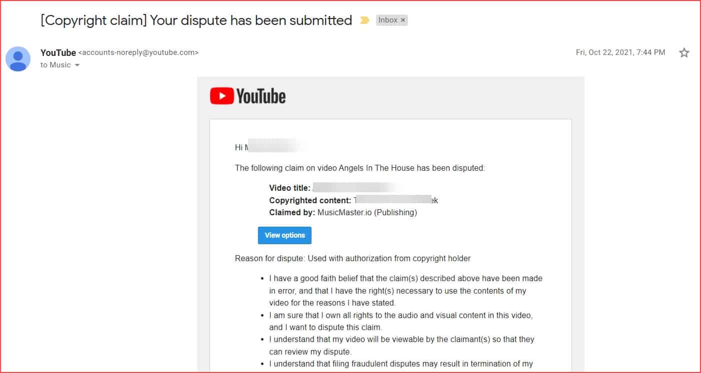 Copyright claim disputed