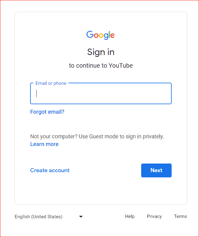 Sign in to Google