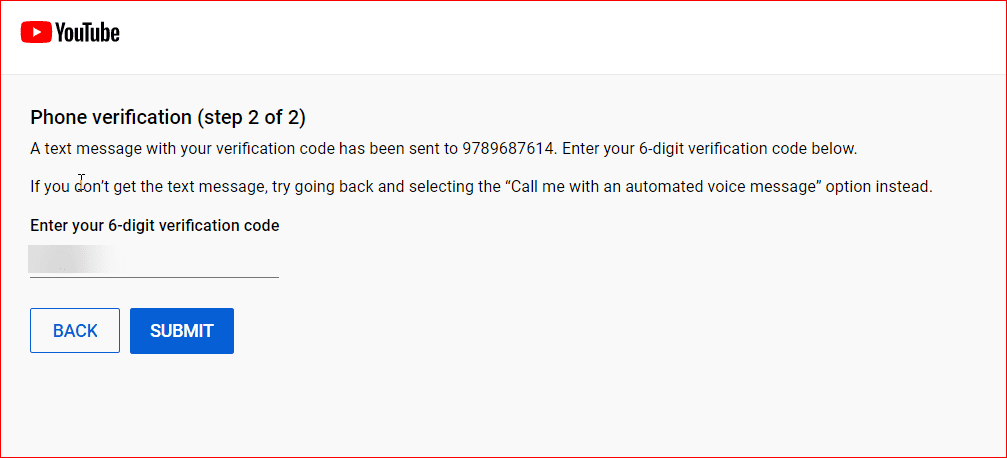 Received Phone Verification Code