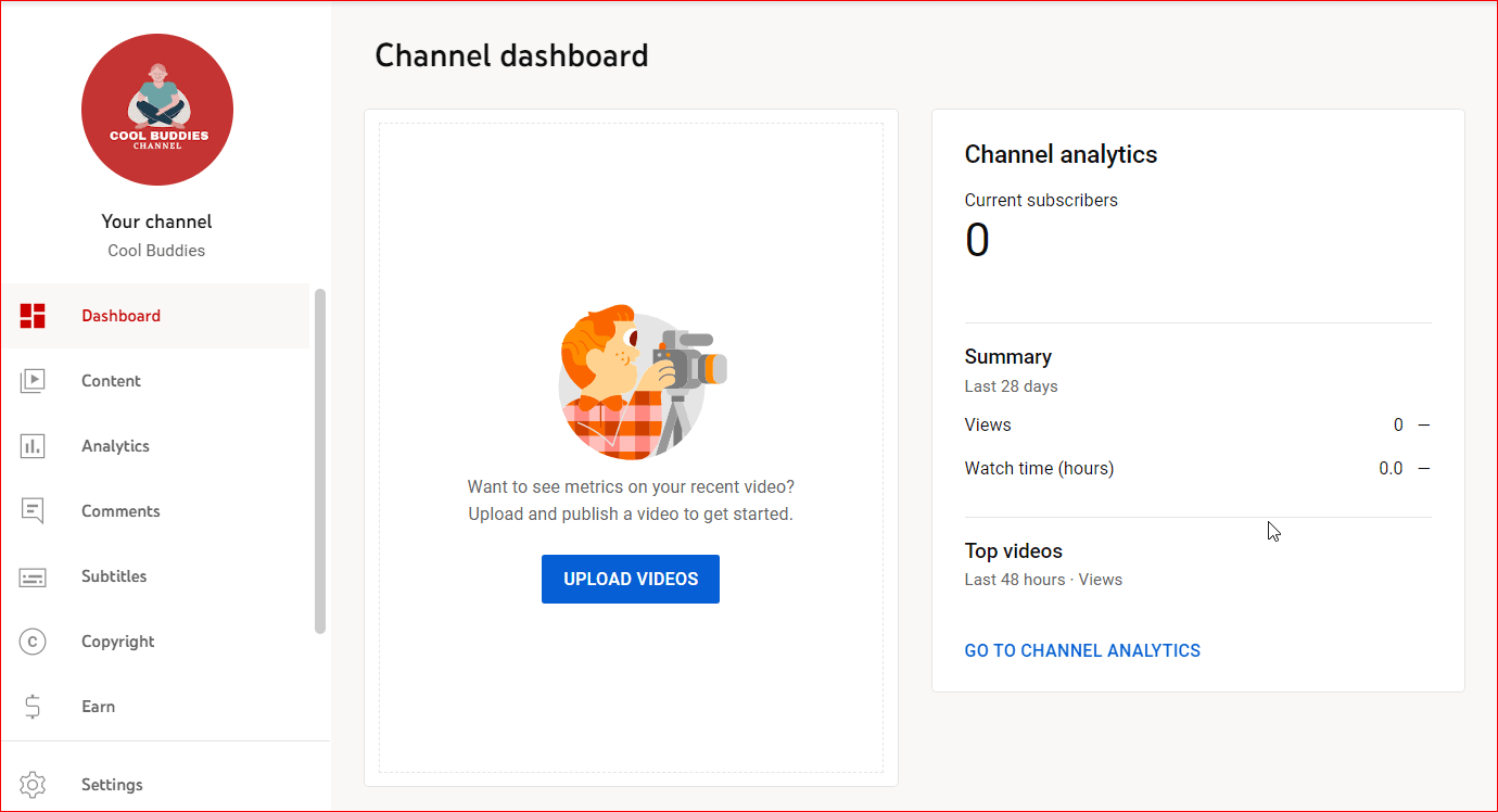 YouTube channel Dashboard