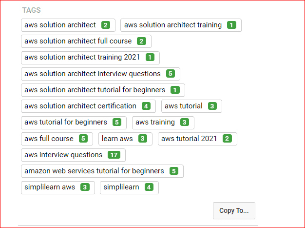 Ranking position of your YouTube Video Tags