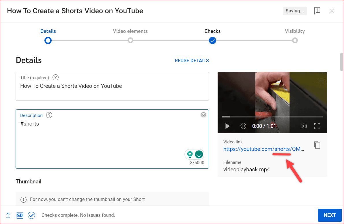 YouTube Shorts URL