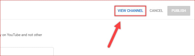Channel View Page button