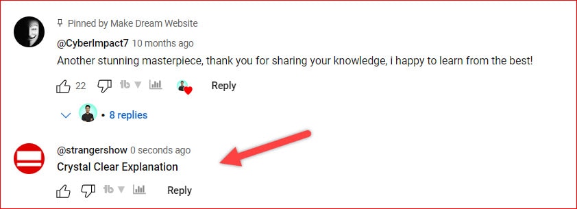 Commented on YouTube from Computer