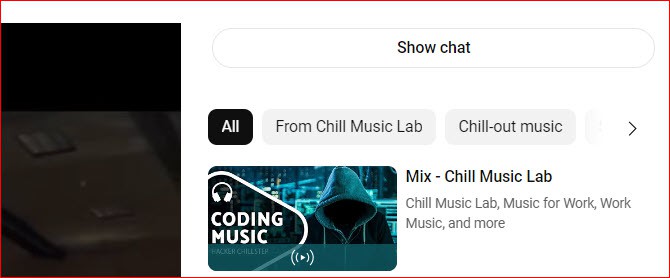 Show chat on live page