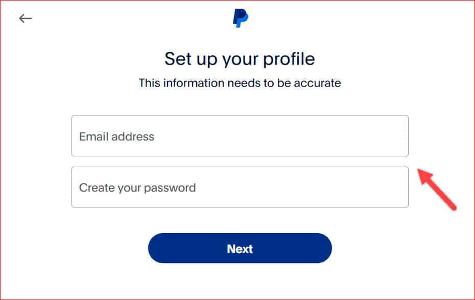 Confirm Email Address and password