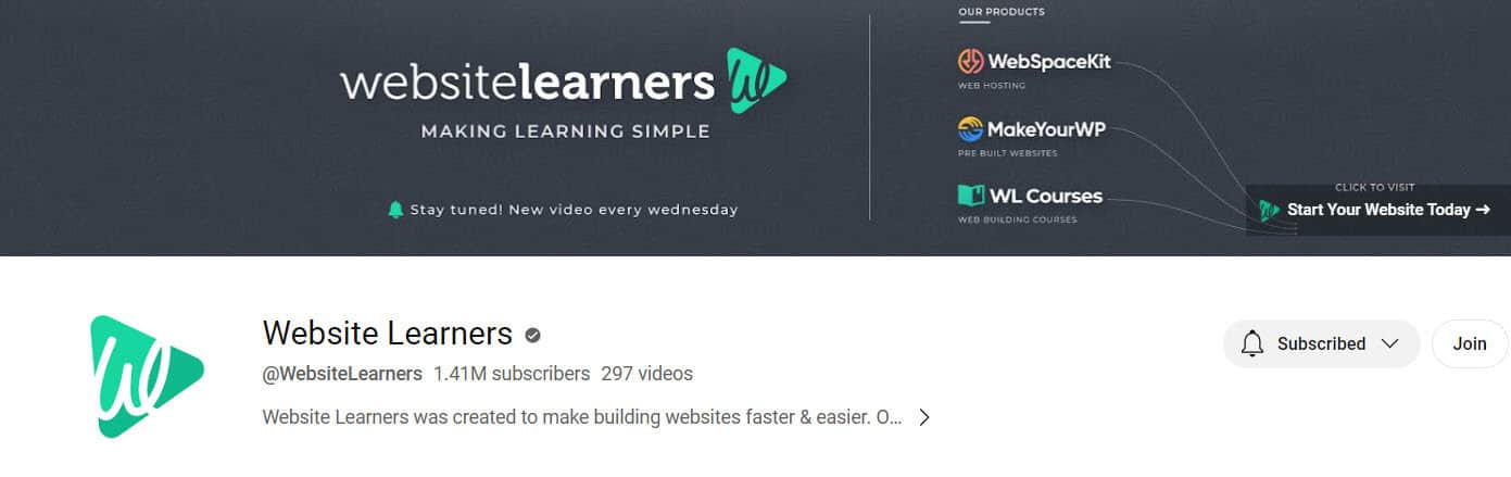 Website Learners Channel Name
