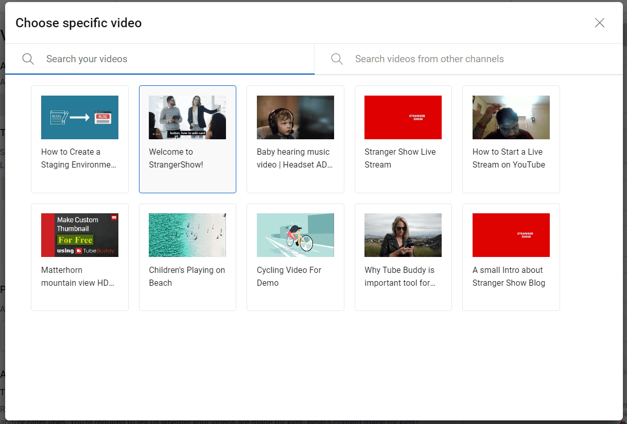 Choose Specific Video