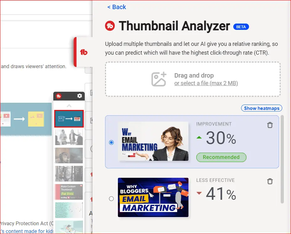 TubeBuddy Thumbnail Analyzer