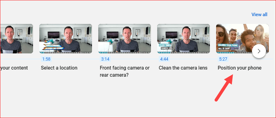 Position your camera on YouTube Video Timestamp