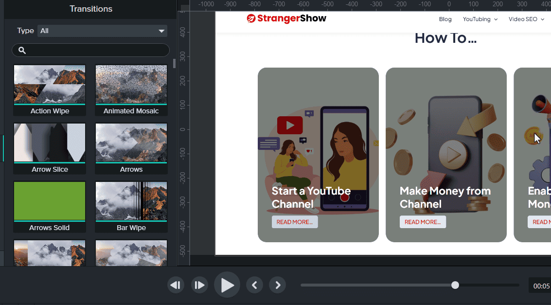 Transition Effects on Screen Recorder