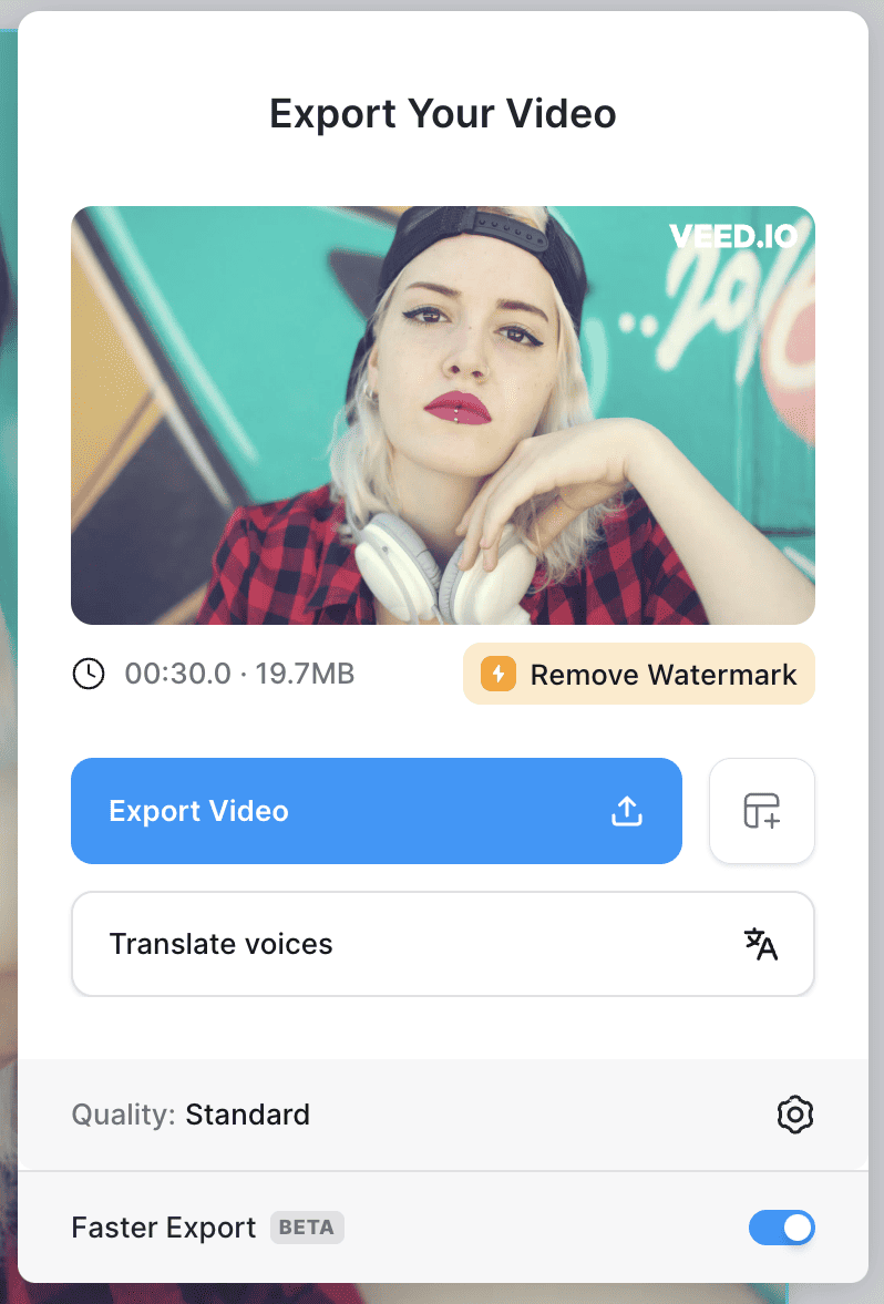 Export the Video in VEED