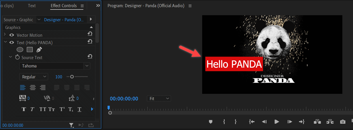 Text layer on the video