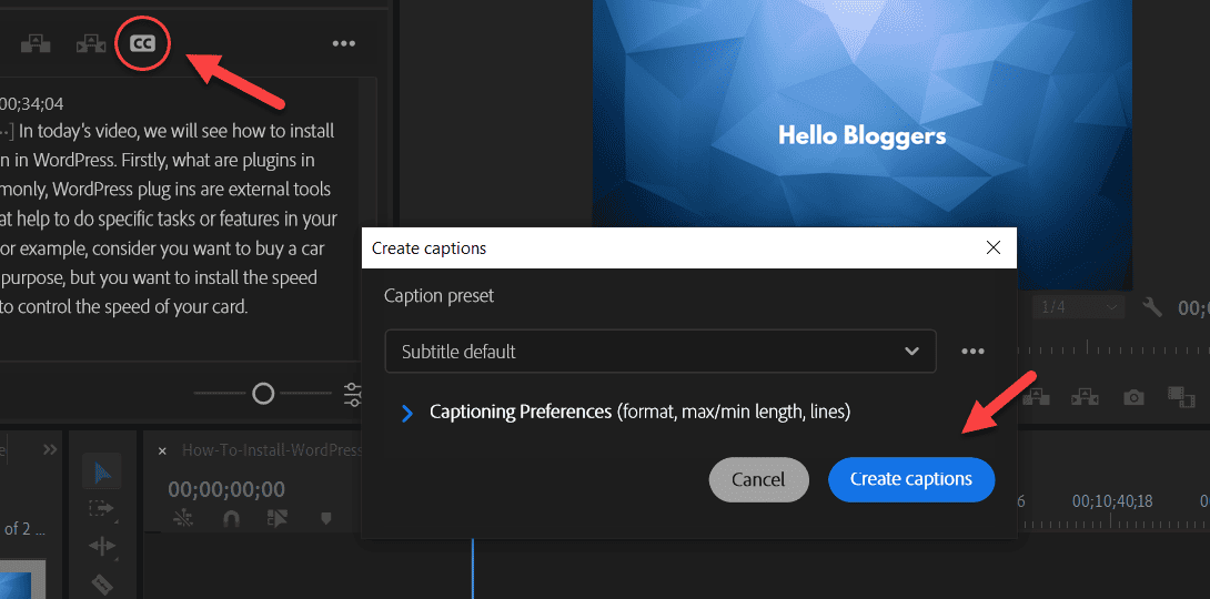 Create Captions in Adobe Premiere Pro