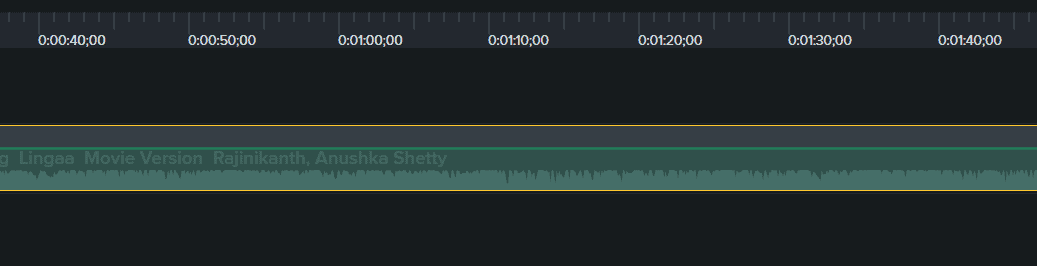 Green line to adjust the audio