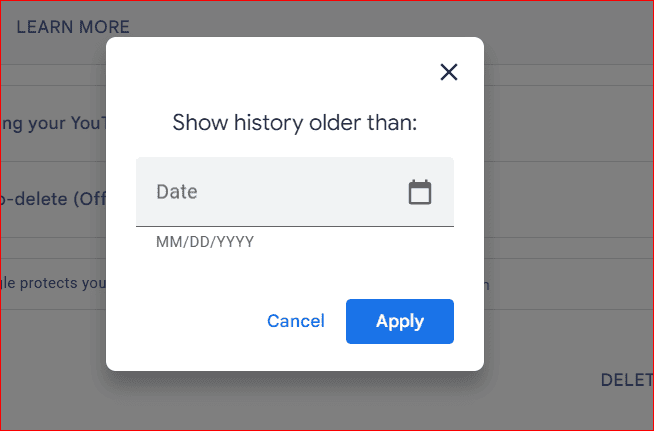 Select Date to Show the History