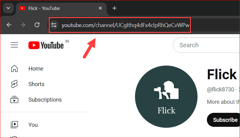 Channel URL from YouTube