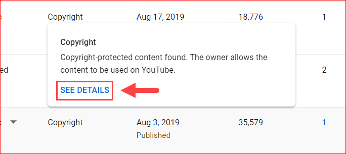 Actions to do for the copyright claim videos