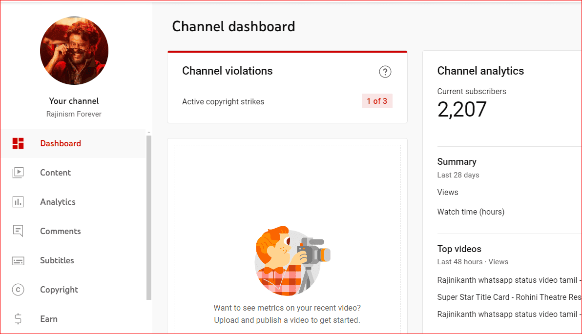 Rajinism Channel Dashboard