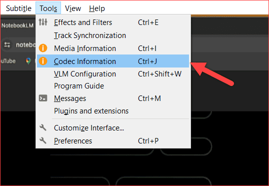 Codec Information VLC