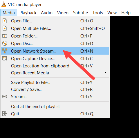 Open Network Stream VLC