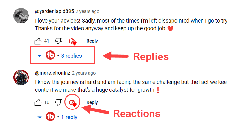 Reactions and Replies to your YouTube comments - for increasing subscribers