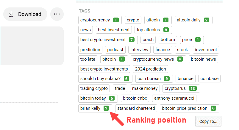 TubeBuddy search ranking position