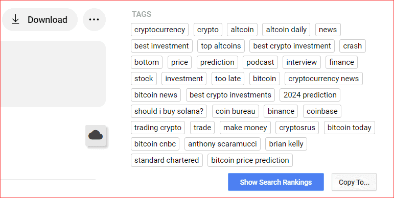 TubeBuddy used keyword tags